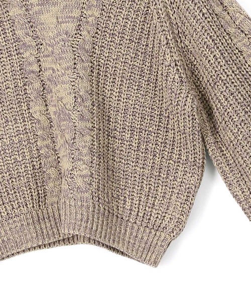SALON adam et rope'(サロン アダム エ ロペ)の「【WEB限定】ハーフジップショートニット(ニット/セーター・レディース・チャコールグレー/パープル系その他/イエロー系その他・FREE)」の12枚目の写真