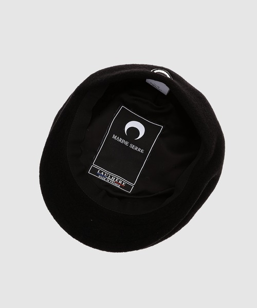 MARINE SERRE（マリーン・セル）の「EMBROIDERED FRENCH BERET（ハンチング/ベレー帽・レディース・ブラック・S/M）」の4枚目の写真