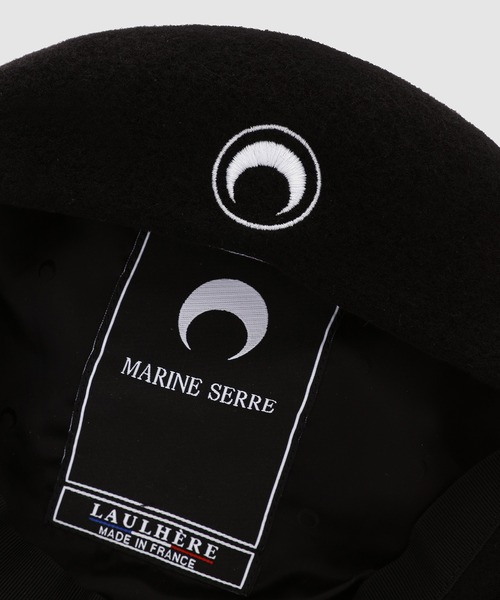 MARINE SERRE（マリーン・セル）の「EMBROIDERED FRENCH BERET（ハンチング/ベレー帽・レディース・ブラック・S/M）」の5枚目の写真