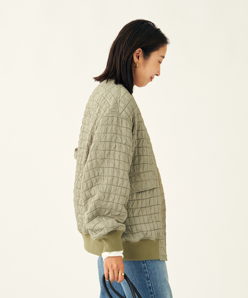 journal standard L'essage（ジャーナルスタンダードレサージュ）の「キルトジャガードブルゾン（ブルゾン・レディース・ブラック/カーキ・FREE）」の13枚目の写真