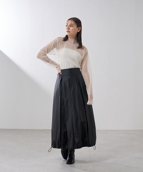 Lui's（ルイス）の「レザーサテンバルーンスカート（スカート・レディース・ブラック/カーキ・FREE）」の10枚目の写真