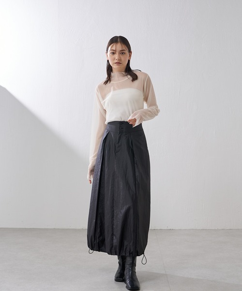 Lui's（ルイス）の「レザーサテンバルーンスカート（スカート・レディース・ブラック/カーキ・FREE）」の9枚目の写真