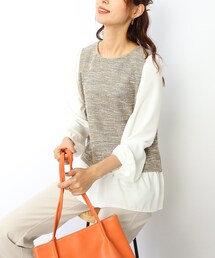 DRESKIP | ツィードレイヤード風プルオーバー(Tシャツ/カットソー)