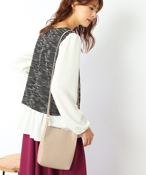 DRESKIP（ドレスキップ）の「◆ツィードレイヤード風プルオーバー（Tシャツ/カットソー・レディース・ブラック/グリーン/サンドベージュ・02/03/04）」の2枚目の写真