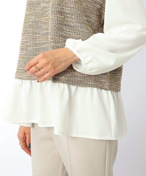 DRESKIP（ドレスキップ）の「◆ツィードレイヤード風プルオーバー（Tシャツ/カットソー・レディース・ブラック/グリーン/サンドベージュ・02/03/04）」の8枚目の写真