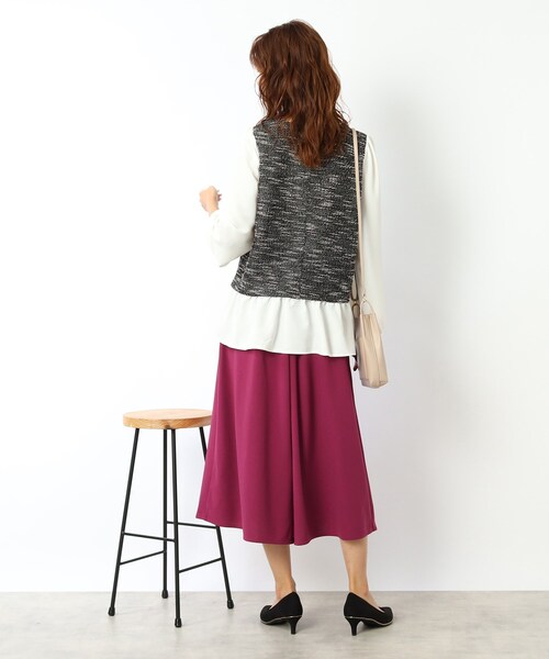 DRESKIP（ドレスキップ）の「◆ツィードレイヤード風プルオーバー（Tシャツ/カットソー・レディース・ブラック/グリーン/サンドベージュ・02/03/04）」の15枚目の写真