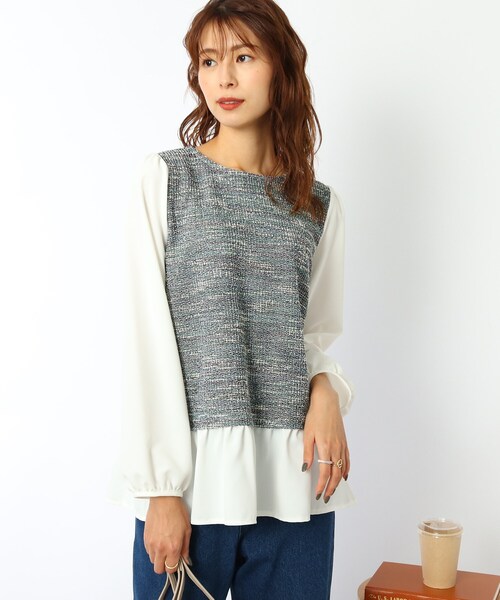 DRESKIP（ドレスキップ）の「◆ツィードレイヤード風プルオーバー（Tシャツ/カットソー・レディース・ブラック/グリーン/サンドベージュ・02/03/04）」の17枚目の写真