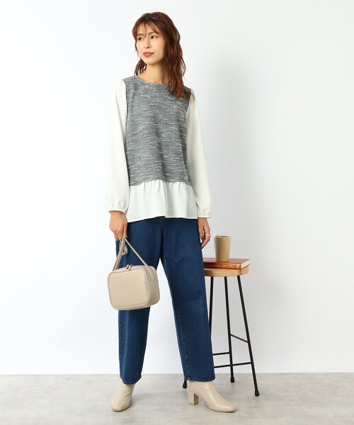 DRESKIP（ドレスキップ）の「◆ツィードレイヤード風プルオーバー（Tシャツ/カットソー・レディース・ブラック/グリーン/サンドベージュ・02/03/04）」の20枚目の写真