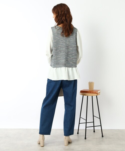 DRESKIP（ドレスキップ）の「◆ツィードレイヤード風プルオーバー（Tシャツ/カットソー・レディース・ブラック/グリーン/サンドベージュ・02/03/04）」の21枚目の写真