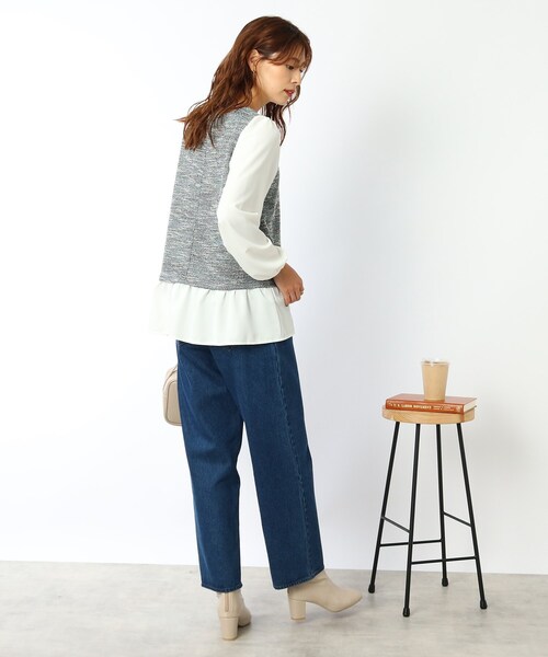 DRESKIP（ドレスキップ）の「◆ツィードレイヤード風プルオーバー（Tシャツ/カットソー・レディース・ブラック/グリーン/サンドベージュ・02/03/04）」の22枚目の写真