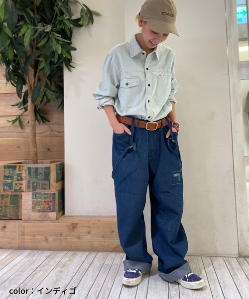 GREEN BOWL（グリーンボウル）の「グリーンボウル【GREEN BOWL】Work Pants With Suspender(DENIM)（デニムパンツ・メンズ・インディゴブルー/ブルー・FREE）」の3枚目の写真