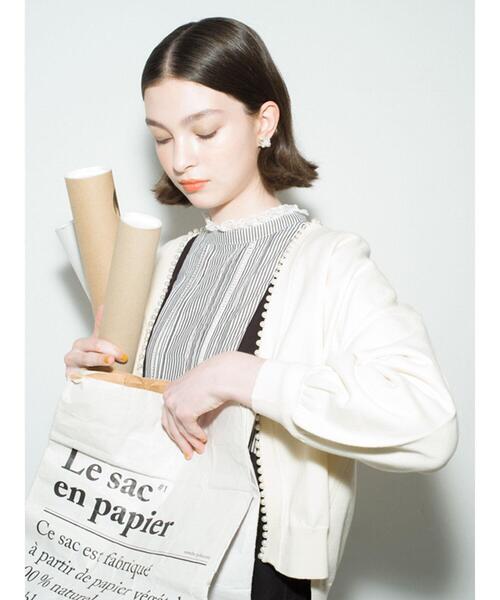 Te chichi TERRASSE(テチチテラス)の「パールボタントッパーカーディガン(カーディガン/ボレロ・レディース・ネイビー/グレー/オフホワイト・フリ-)」の4枚目の写真