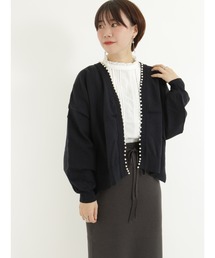 パールボタントッパーカーディガン