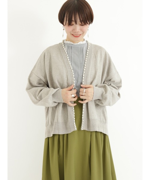 Te chichi TERRASSE(テチチテラス)の「パールボタントッパーカーディガン(カーディガン/ボレロ・レディース・ネイビー/グレー/オフホワイト・フリ-)」の3枚目の写真