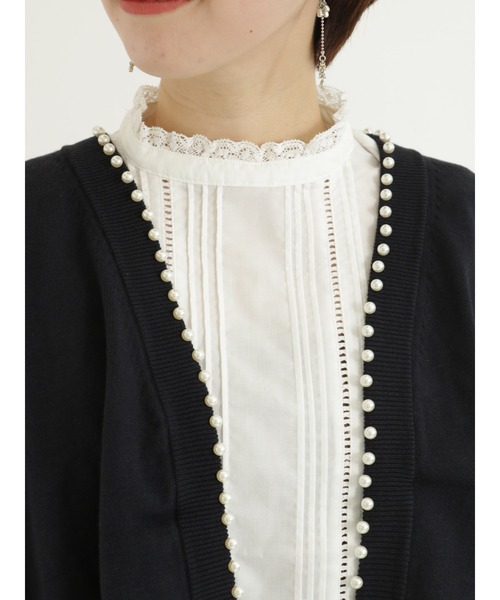 Te chichi TERRASSE(テチチテラス)の「パールボタントッパーカーディガン(カーディガン/ボレロ・レディース・ネイビー/グレー/オフホワイト・フリ-)」の12枚目の写真