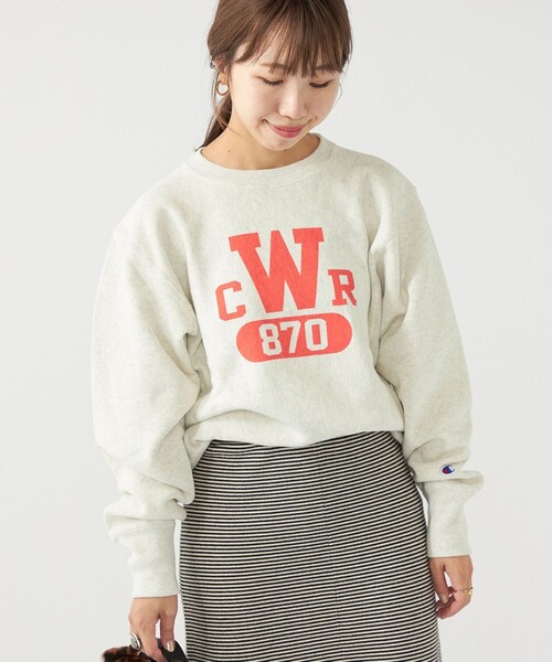 Champion（チャンピオン）の「Champion:〈ウォッシャブル〉リバースウィーブ クルーネック デザイン ロゴ スウェット（スウェット・レディース・ナチュラル/ネイビー/ライトグレー・ONE SIZE）」の15枚目の写真