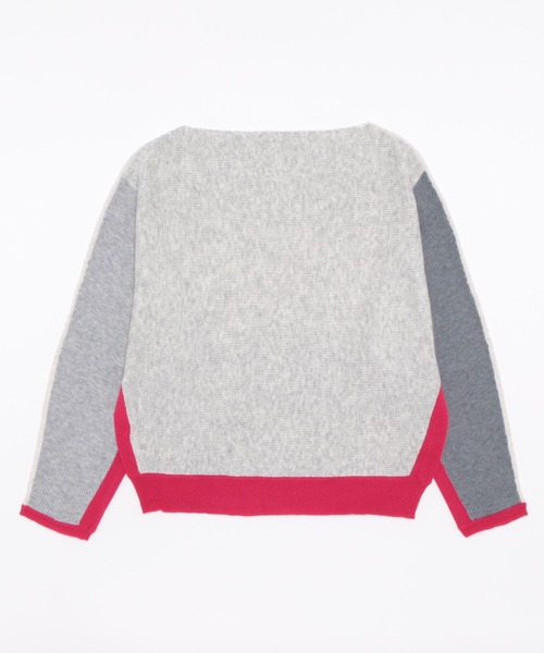 Q（キュー）の「ブロックカラー横リブドルマンニット（ニット/セーター・レディース・ネイビー系/グレー系その他/ホワイト系その他・MEDIUM）」の7枚目の写真