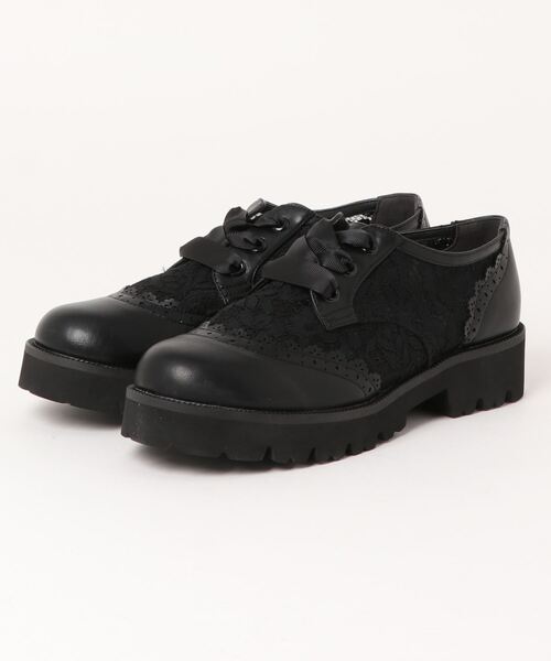 axes femme（アクシーズファム）の「厚底レースアップシューズ（ドレスシューズ・レディース・ワイン/ブラック/キナリ・MEDIUM/LARGE）」の2枚目の写真