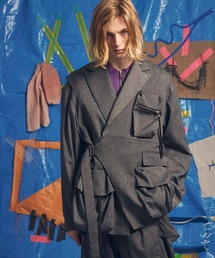 MAISON SPECIAL（メゾンスペシャル）の「《ユニセックスアイテム》ハイパーマルチポケットピークドラペルタイロッケンジャケット【MAISON SPECIAL/メゾンスペシャル】■セットアップ対応■（テーラードジャケット・メンズ）」