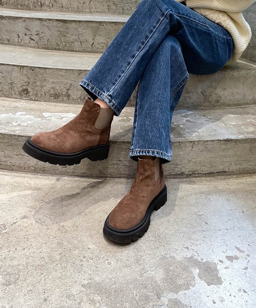 CANAL JEAN(キャナルジーン)の「El mar(エルマール) フェイクスウェードサイドゴアショートブーツ(ブーツ・レディース・ブラック/ブラウン・23.5/24/24.5)」の6枚目の写真