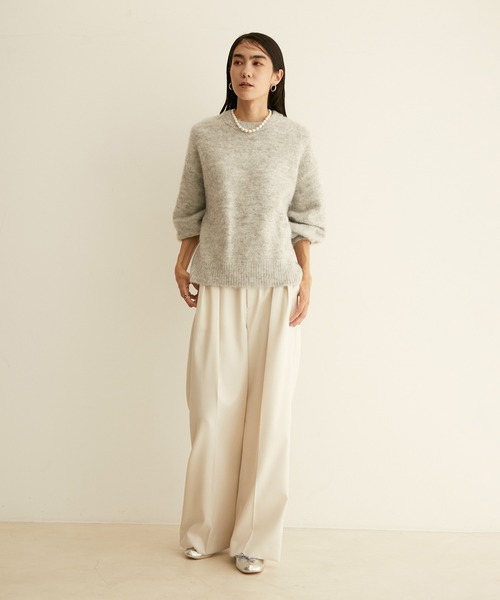 SALON adam et rope'(サロン アダム エ ロペ)の「【WEB限定】クルーネックシャギーニット(ニット/セーター・レディース・ライトグレー/ネイビー/サックスブルー/ピンク・FREE)」の18枚目の写真