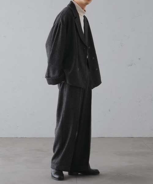 epnok（エプノック）の「ウールライクダブルテーラードブルゾン（ブルゾン・メンズ・チャコールグレー/ブラック/ダークブラウン・LARGE/MEDIUM/SMALL）」の9枚目の写真