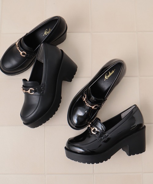 Honeys（ハニーズ）の「ビット付厚底ローファー（ローファー・レディース・ブラック系その他2/ブラック系その他・L/M/S）」の7枚目の写真