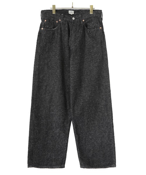 GOLD（ゴールド）の「東洋エンタープライズ GOLD / ゴールド：RECYCLED WASTE SUVIN COTTON YARN 11oz. DENIM 5POCKET WIDE PANTS：22B-GL42320[MUS]（デニムパンツ・メンズ・ネイビー/ブラック・S/M/L）」の7枚目の写真