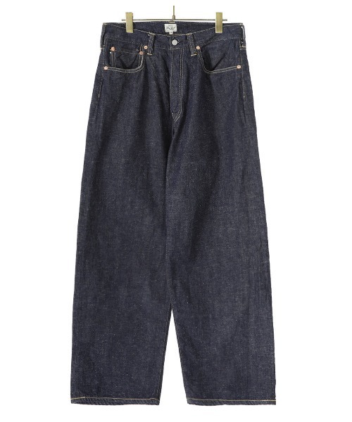 GOLD（ゴールド）の「東洋エンタープライズ GOLD / ゴールド：RECYCLED WASTE SUVIN COTTON YARN 11oz. DENIM 5POCKET WIDE PANTS：22B-GL42320[MUS]（デニムパンツ・メンズ・ネイビー/ブラック・S/M/L）」の19枚目の写真