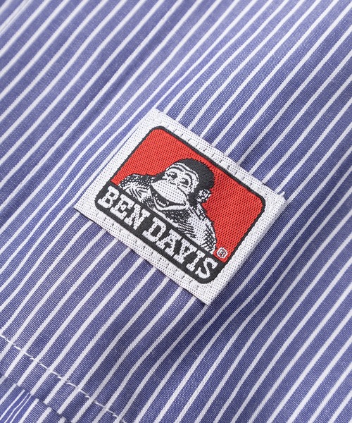 BEN DAVIS(ベンデイビス)の「【BEN DAVIS/ベンデイビス】オーバルロゴワッペン ツイルワークシャツ/ストライプシャツ/長袖シャツ(シャツ/ブラウス・メンズ・ストライプ/ホワイト/ホワイト系その他/サックスブルー・M/L/XL)」の16枚目の写真