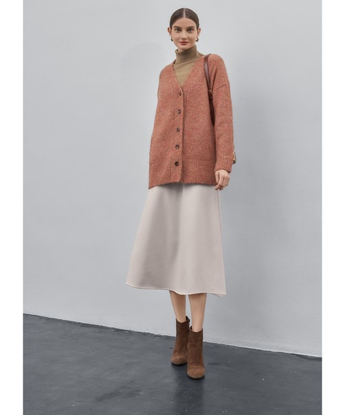 STYLE DELI(スタイルデリ)の「表面ジョーゼット裏起毛Aラインスカート(スカート・レディース・ベージュ/ホワイト系・FREE)」の20枚目の写真