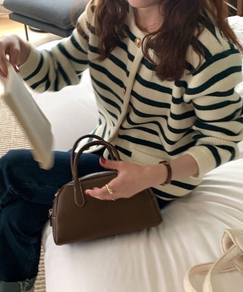 SETUP7（セットアップセブン）の「【SETUP7】クルーネックボーダーカーディガン SCCH289（カーディガン/ボレロ・レディース・ブラック/レッド・FREE）」の10枚目の写真