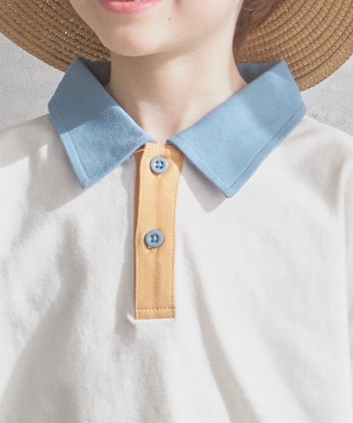 pairmanon（ペアマノン）の「【かぞくおそろい】ユニセックス配色半袖ポロシャツ（Tシャツ/カットソー・キッズ・ピンク/ホワイト系その他/グレイッシュベージュ/ブルー系その他2/ブルー系その他4/アイボリー/ブラウン系その他2・80/90/100/110/120/130/140/150）」の22枚目の写真