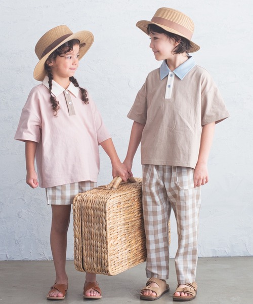 pairmanon（ペアマノン）の「【かぞくおそろい】ユニセックス配色半袖ポロシャツ（Tシャツ/カットソー・キッズ・ピンク/ホワイト系その他/グレイッシュベージュ/ブルー系その他2/ブルー系その他4/アイボリー/ブラウン系その他2・80/90/100/110/120/130/140/150）」の18枚目の写真