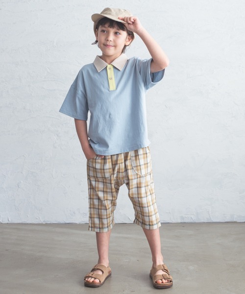 pairmanon（ペアマノン）の「【かぞくおそろい】ユニセックス配色半袖ポロシャツ（Tシャツ/カットソー・キッズ・ピンク/ホワイト系その他/グレイッシュベージュ/ブルー系その他2/ブルー系その他4/アイボリー/ブラウン系その他2・80/90/100/110/120/130/140/150）」の13枚目の写真