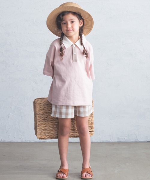 pairmanon（ペアマノン）の「【かぞくおそろい】ユニセックス配色半袖ポロシャツ（Tシャツ/カットソー・キッズ・ピンク/ホワイト系その他/グレイッシュベージュ/ブルー系その他2/ブルー系その他4/アイボリー/ブラウン系その他2・80/90/100/110/120/130/140/150）」の20枚目の写真