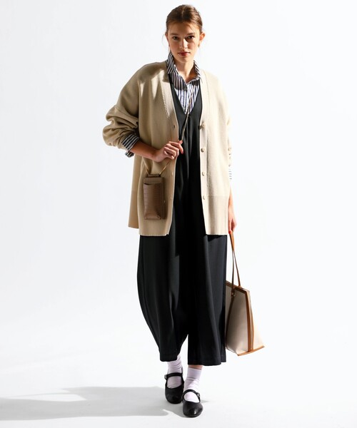 THE SHOP TK （ザ ショップ ティーケー ）の「◆【着回し◎/ヒップが隠れる丈/洗える】ミドルカーディガン（カーディガン/ボレロ・レディース・ライトベージュ/ライトパープル/イエロー・11/12/13）」の5枚目の写真