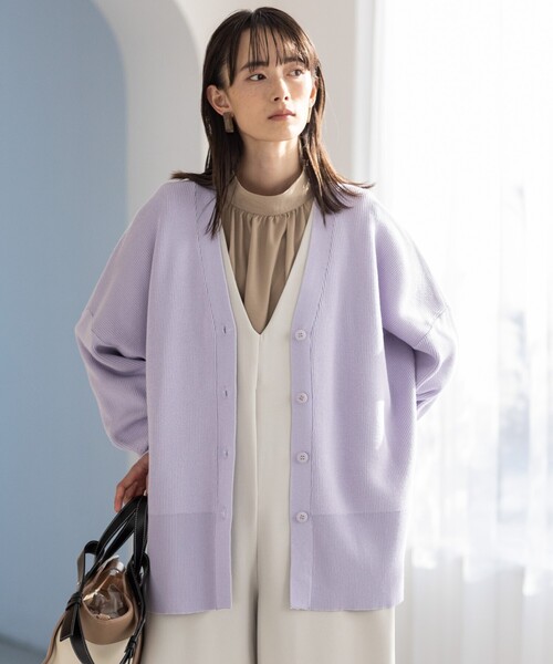 THE SHOP TK （ザ ショップ ティーケー ）の「◆【着回し◎/ヒップが隠れる丈/洗える】ミドルカーディガン（カーディガン/ボレロ・レディース・ライトベージュ/ライトパープル/イエロー・11/12/13）」の11枚目の写真