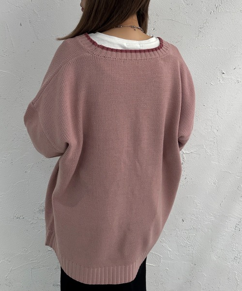 apres jour mignon(アプレジュールミニョン)の「微配色Vあきカーディガン【ZOZOTOWN限定アイテム】(カーディガン/ボレロ・レディース・ピンク/グリーン/オレンジ・フリー/X-LARGE)」の12枚目の写真