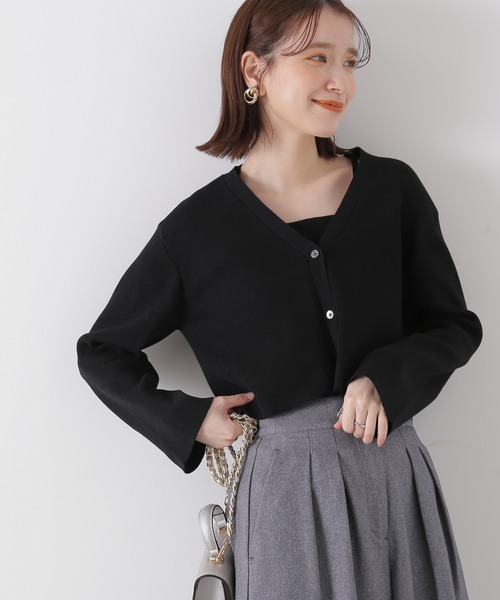 N.（N. Natural Beauty Basic）（エヌエヌナチュラルビューティーベーシック）の「◆ショートカーデ×ホルターインナーアンサンブル（カーディガン/ボレロ・レディース・オフホワイト/ホワイト×ブラック/ブラック・MEDIUM）」の3枚目の写真