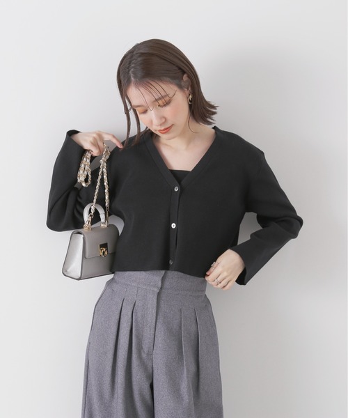 N.（N. Natural Beauty Basic）（エヌエヌナチュラルビューティーベーシック）の「◆ショートカーデ×ホルターインナーアンサンブル（カーディガン/ボレロ・レディース・オフホワイト/ホワイト×ブラック/ブラック・MEDIUM）」の16枚目の写真