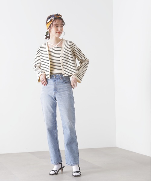 N.（N. Natural Beauty Basic）（エヌエヌナチュラルビューティーベーシック）の「◆ショートカーデ×ホルターインナーアンサンブル（カーディガン/ボレロ・レディース・オフホワイト/ホワイト×ブラック/ブラック・MEDIUM）」の6枚目の写真