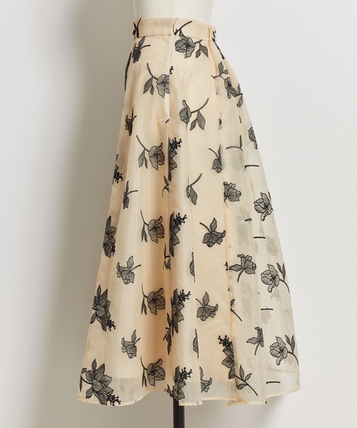 【セール】オーガンジー刺繍スカート（スカート）｜Noela（ノエラ）