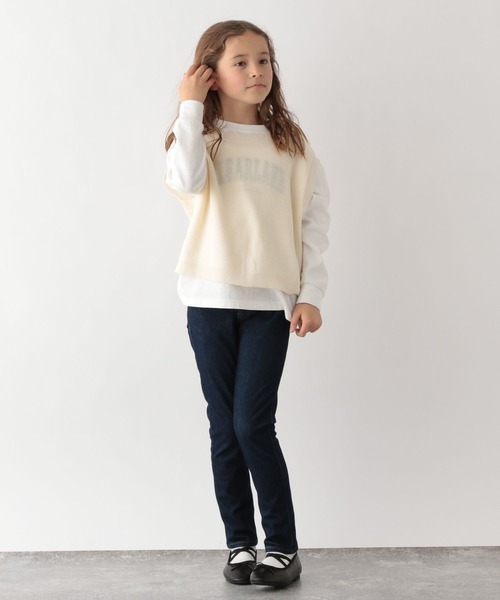 GLOBAL WORK（グローバルワーク）の「ニットベストセットシャツワンピース/174433（ワンピース・キッズ・ベージュ/アイボリー・150cm/130cm/110cm/140cm/100cm/160cm/120cm）」の7枚目の写真