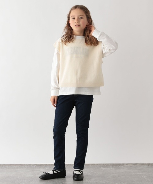 GLOBAL WORK（グローバルワーク）の「ニットベストセットシャツワンピース/174433（ワンピース・キッズ・ベージュ/アイボリー・150cm/130cm/110cm/140cm/100cm/160cm/120cm）」の8枚目の写真