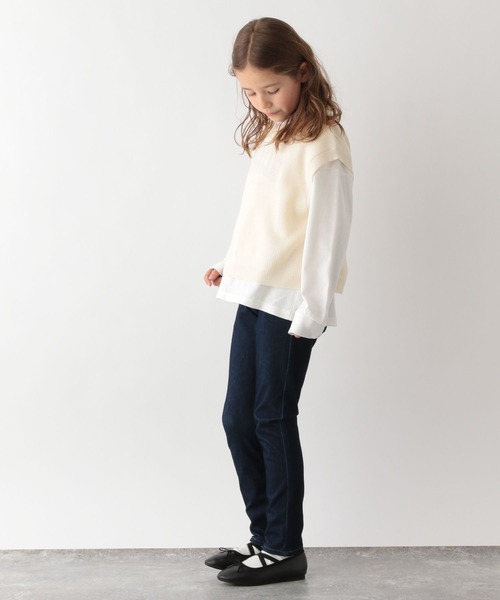 GLOBAL WORK（グローバルワーク）の「ニットベストセットシャツワンピース/174433（ワンピース・キッズ・ベージュ/アイボリー・150cm/130cm/110cm/140cm/100cm/160cm/120cm）」の9枚目の写真