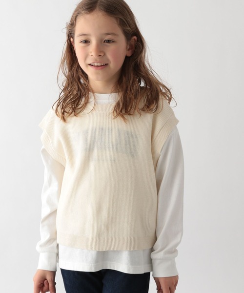 GLOBAL WORK（グローバルワーク）の「ニットベストセットシャツワンピース/174433（ワンピース・キッズ・ベージュ/アイボリー・150cm/130cm/110cm/140cm/100cm/160cm/120cm）」の10枚目の写真