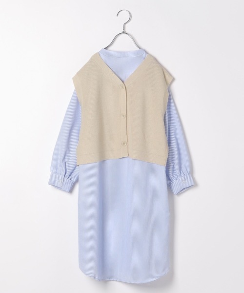 GLOBAL WORK（グローバルワーク）の「ニットベストセットシャツワンピース/174433（ワンピース・キッズ・ベージュ/アイボリー・150cm/130cm/110cm/140cm/100cm/160cm/120cm）」の20枚目の写真