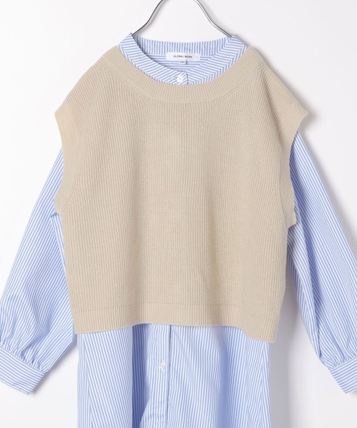 GLOBAL WORK（グローバルワーク）の「ニットベストセットシャツワンピース/174433（ワンピース・キッズ・ベージュ/アイボリー・150cm/130cm/110cm/140cm/100cm/160cm/120cm）」の21枚目の写真