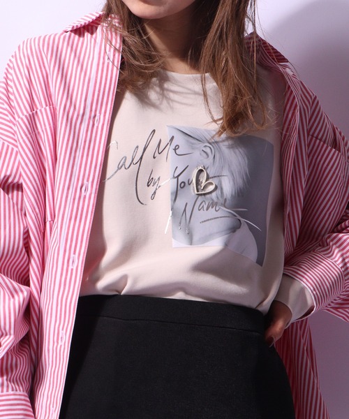 Anna Nicola（アンナニコラ）の「Anna Nicola コットンダンボールピアスチャーム フォトプルオーバー（スウェット・レディース・エメラルド/ライトグレー/ベージュ/ブラック・38）」の21枚目の写真